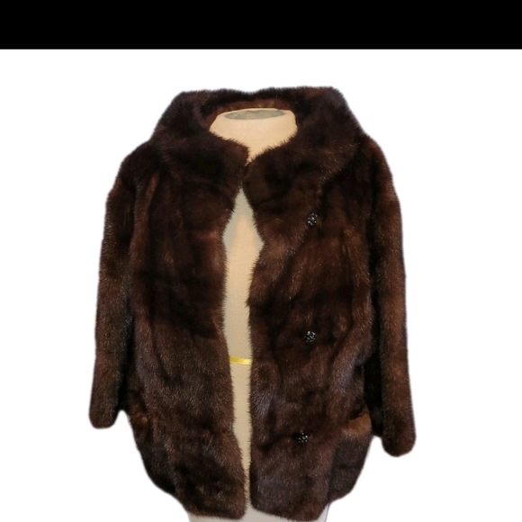 Rare Vintage De Pinna Fifth Avenue Mink Fur Jacket – Mahogany Brown - Picture 2 of 5
